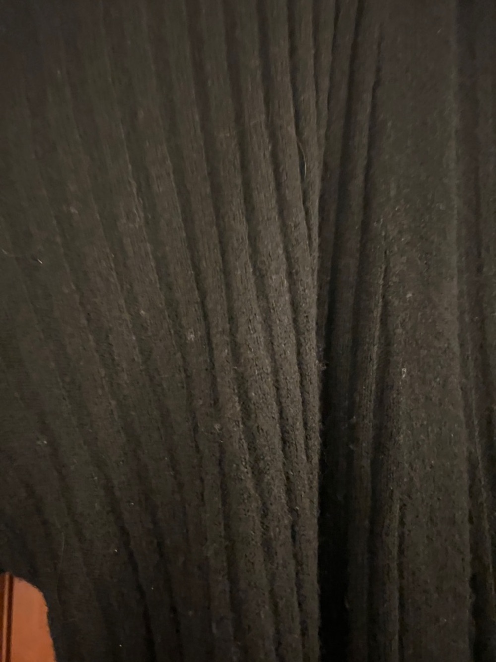 LOFT Black Ribbed Open-Front Cardigan - Picture 3 of 4